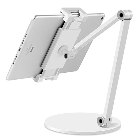 Universal Faltbare Ständer Tablet Halter Halterung Flexibel T04 für Apple iPad Pro 12.9 (2022) Weiß