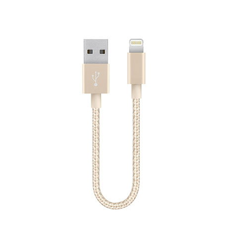 USB Ladekabel Kabel 15cm S01 für Apple iPad Air 10.9 (2020) Gold