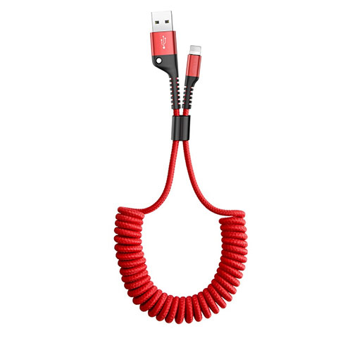 USB Ladekabel Kabel C08 für Apple iPhone SE Rot