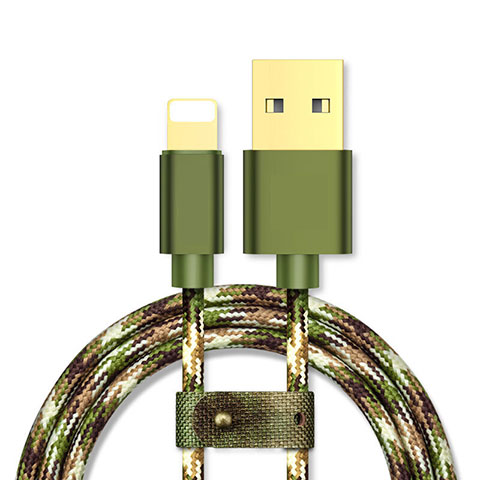 USB Ladekabel Kabel L03 für Apple iPad New Air (2019) 10.5 Grün