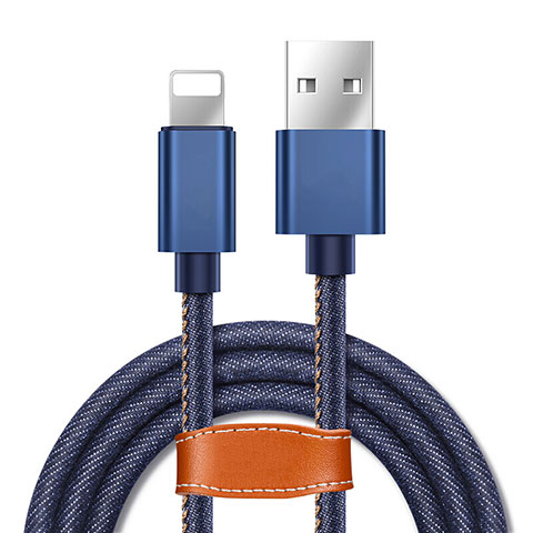 USB Ladekabel Kabel L04 für Apple iPad Mini 4 Blau