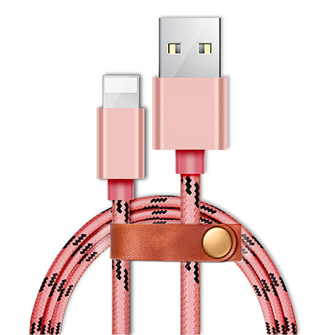 USB Ladekabel Kabel L05 für Apple iPhone 8 Plus Rosa
