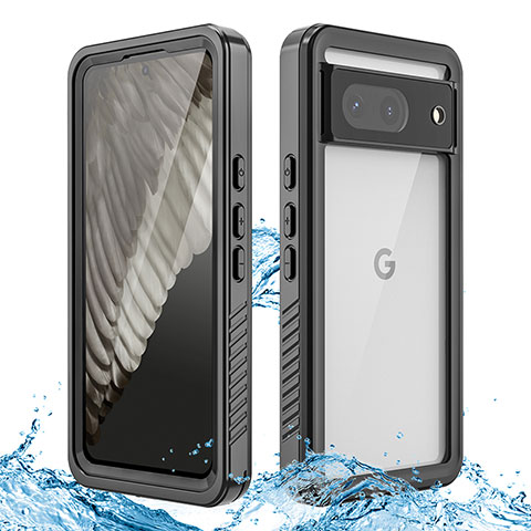 Wasserdicht Unterwasser Silikon Hülle Handyhülle und Kunststoff Waterproof Schutzhülle 360 Grad Ganzkörper Tasche für Google Pixel 8 5G Schwarz