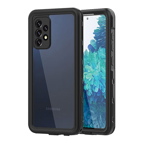 Wasserdicht Unterwasser Silikon Hülle Handyhülle und Kunststoff Waterproof Schutzhülle 360 Grad Ganzkörper Tasche für Samsung Galaxy A52 4G Schwarz