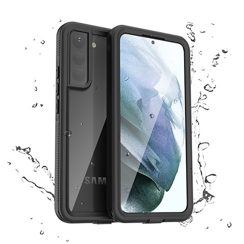 Wasserdicht Unterwasser Silikon Hülle Handyhülle und Kunststoff Waterproof Schutzhülle 360 Grad Ganzkörper Tasche für Samsung Galaxy S21 FE 5G Schwarz