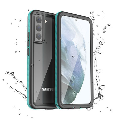 Wasserdicht Unterwasser Silikon Hülle Handyhülle und Kunststoff Waterproof Schutzhülle 360 Grad Ganzkörper Tasche für Samsung Galaxy S21 Plus 5G Grün