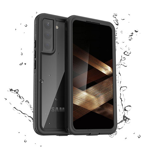 Wasserdicht Unterwasser Silikon Hülle Handyhülle und Kunststoff Waterproof Schutzhülle 360 Grad Ganzkörper Tasche für Samsung Galaxy S24 5G Schwarz