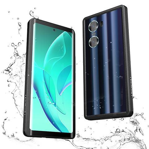 Wasserdicht Unterwasser Silikon Hülle Handyhülle und Kunststoff Waterproof Schutzhülle 360 Grad Ganzkörper Tasche W01 für Huawei Honor 60 5G Schwarz