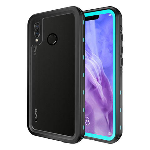 Wasserdicht Unterwasser Silikon Hülle Handyhülle und Kunststoff Waterproof Schutzhülle 360 Grad Tasche für Huawei P20 Lite Hellblau