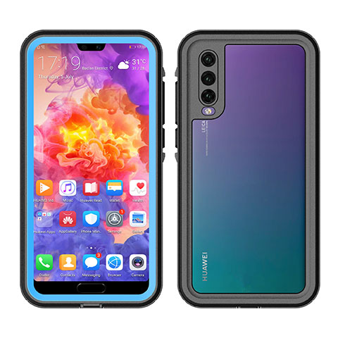 Wasserdicht Unterwasser Silikon Hülle Handyhülle und Kunststoff Waterproof Schutzhülle 360 Grad Tasche für Huawei P20 Pro Hellblau