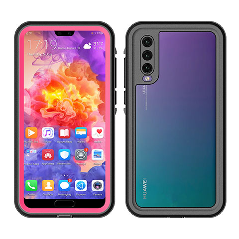 Wasserdicht Unterwasser Silikon Hülle Handyhülle und Kunststoff Waterproof Schutzhülle 360 Grad Tasche für Huawei P20 Pro Rosegold