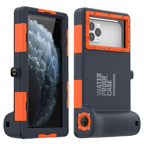 Wasserdicht Unterwasser Silikon Hülle und Kunststoff Waterproof Schutzhülle Handyhülle 360 Grad Ganzkörper Tasche für Apple iPhone Xs Orange