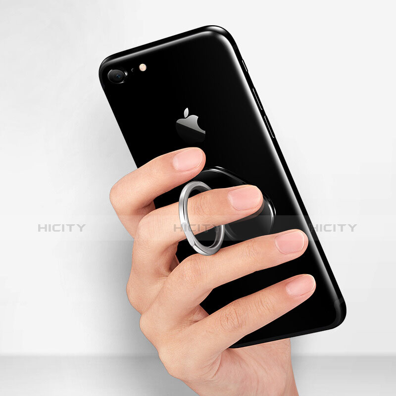 Fingerring Ständer Smartphone Halter Halterung Universal R02 Schwarz groß