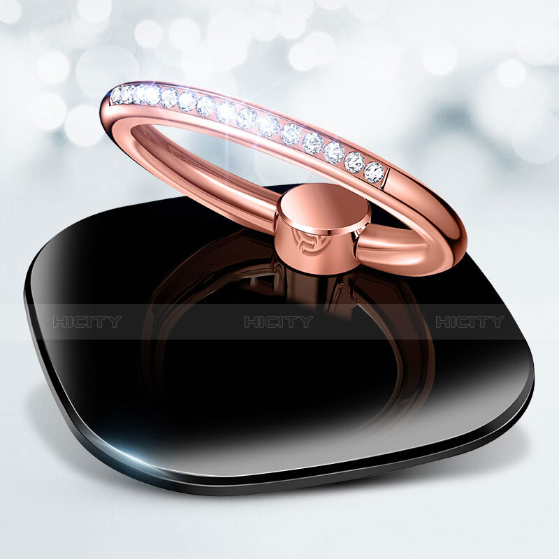 Fingerring Ständer Smartphone Halter Halterung Universal R03 Schwarz Plus