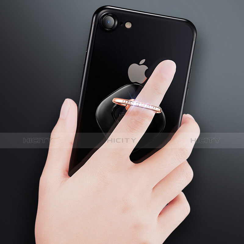 Fingerring Ständer Smartphone Halter Halterung Universal R03 Schwarz groß