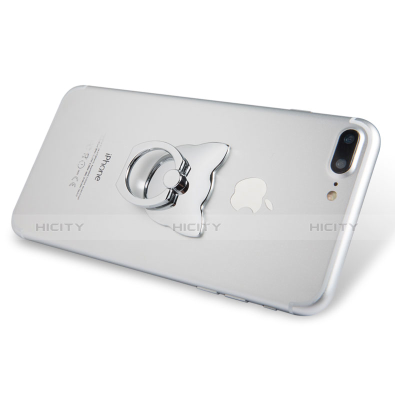 Fingerring Ständer Smartphone Halter Halterung Universal R04 Silber