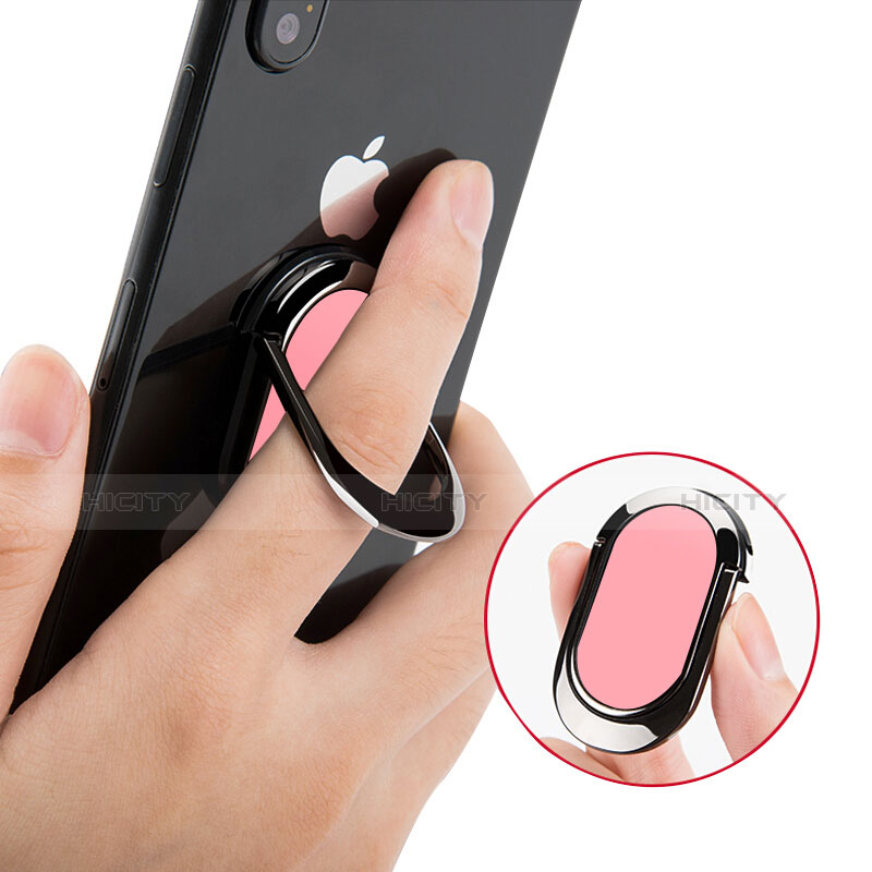 Fingerring Ständer Smartphone Halter Halterung Universal R07 Rosa