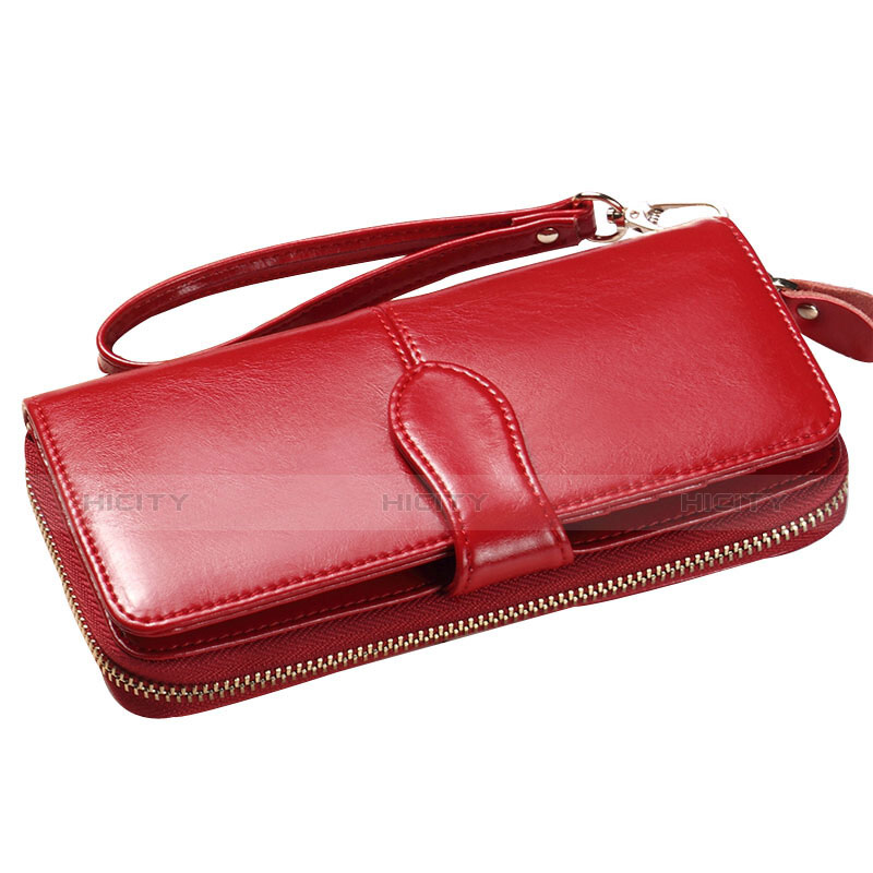 Handtasche Clutch Handbag Hülle Leder Universal Rot