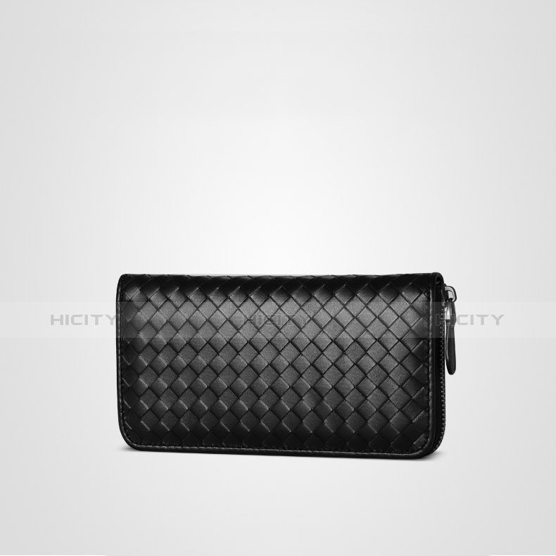 Handtasche Clutch Handbag Leder Gewebtes Universal Schwarz