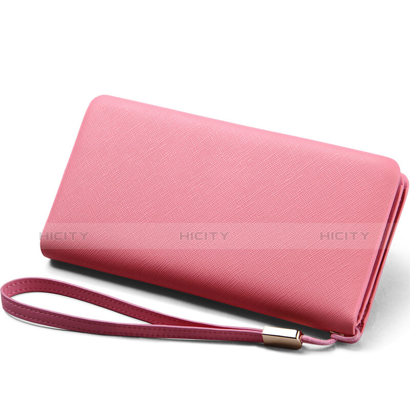 Handtasche Clutch Handbag Leder Silkworm Universal T01 Rosa