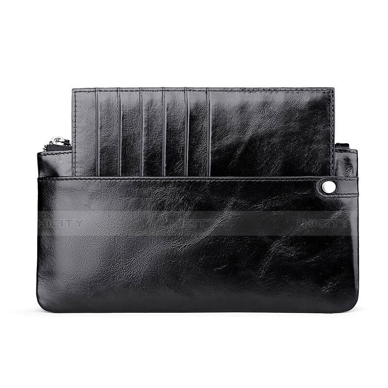 Handtasche Clutch Handbag Schutzhülle Leder Universal H08 Schwarz