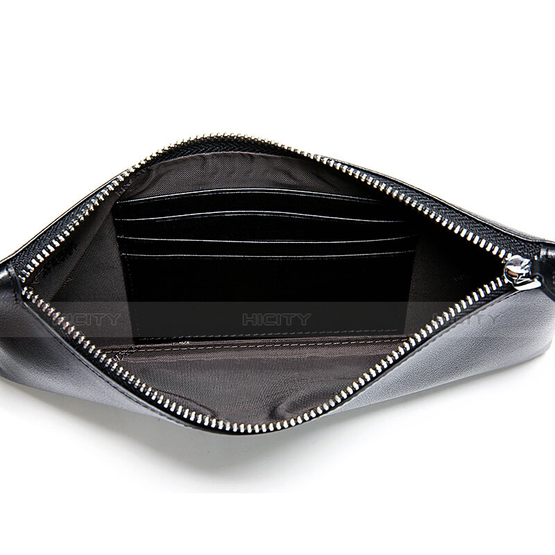 Handtasche Clutch Handbag Schutzhülle Leder Universal H17 Schwarz groß