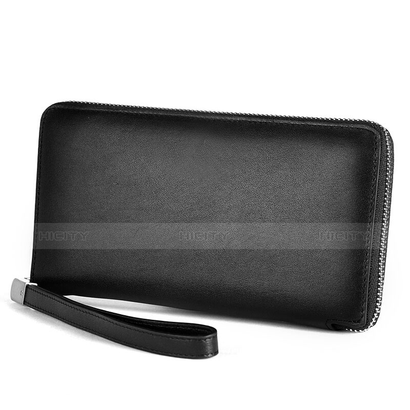 Handtasche Clutch Handbag Schutzhülle Leder Universal H18 Schwarz