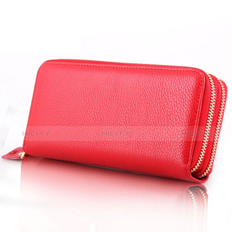 Handtasche Clutch Handbag Schutzhülle Leder Universal H21 Rot groß