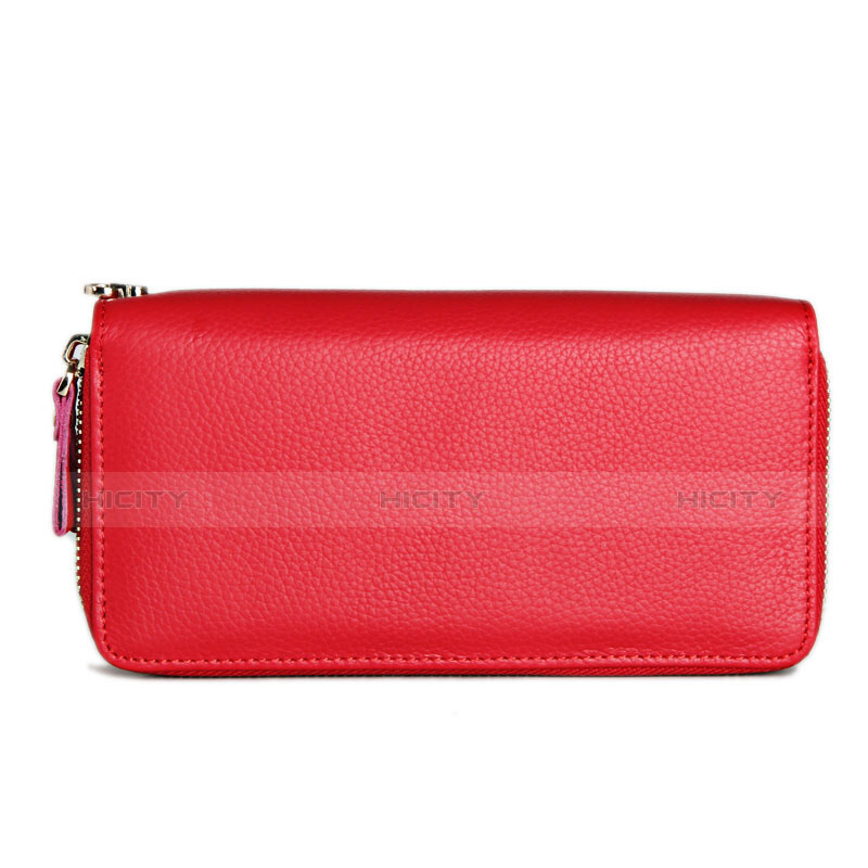 Handtasche Clutch Handbag Schutzhülle Leder Universal H21 Rot groß