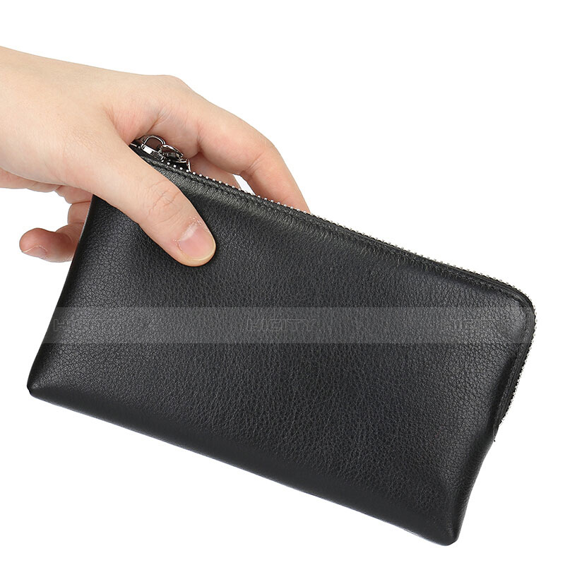 Handtasche Clutch Handbag Schutzhülle Leder Universal H27 Schwarz