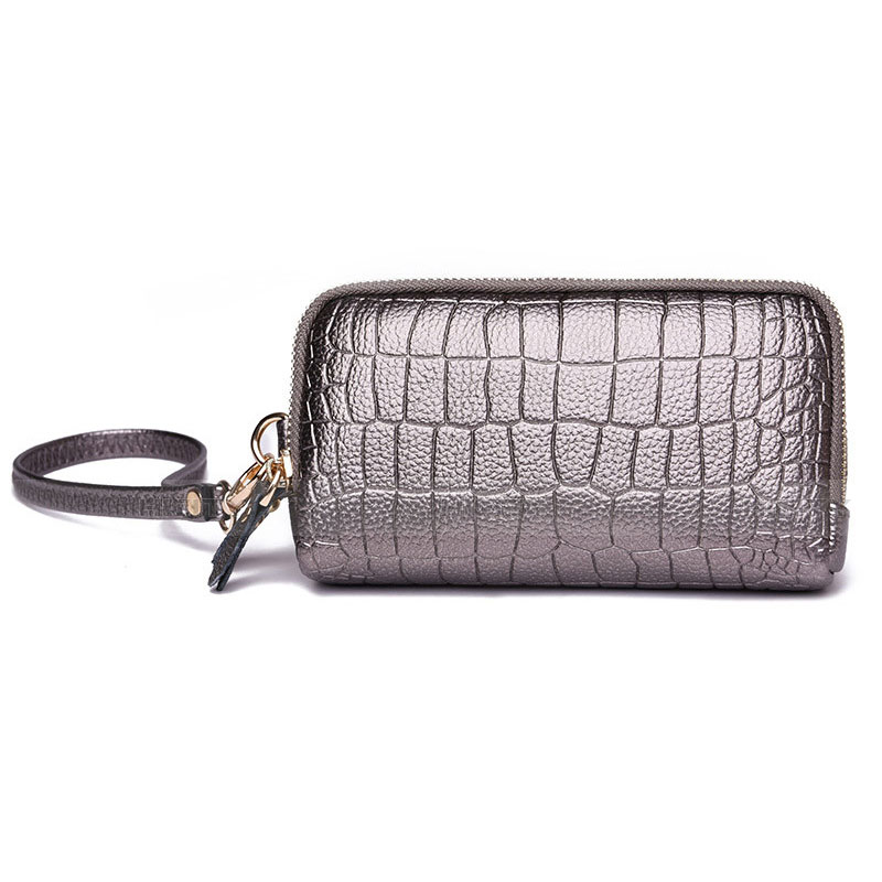 Handtasche Clutch Handbag Schutzhülle Leder Universal K09 Grau