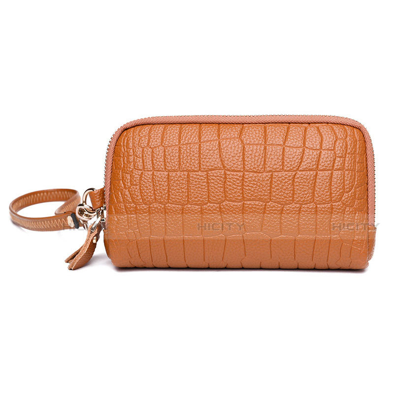 Handtasche Clutch Handbag Schutzhülle Leder Universal K09 Orange