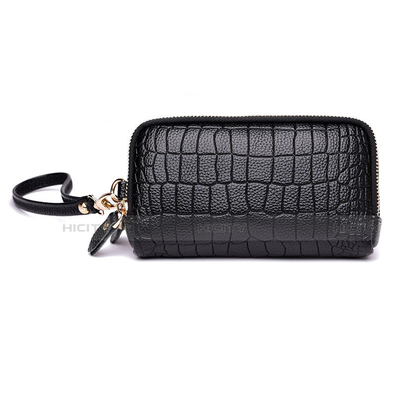 Handtasche Clutch Handbag Schutzhülle Leder Universal K09 Schwarz