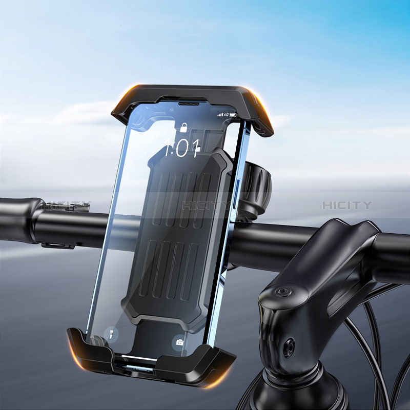 Handyhalterung Fahrrad Halterung Universal Motorrad HandyHalter Lenker Smartphone Bike Schwarz groß