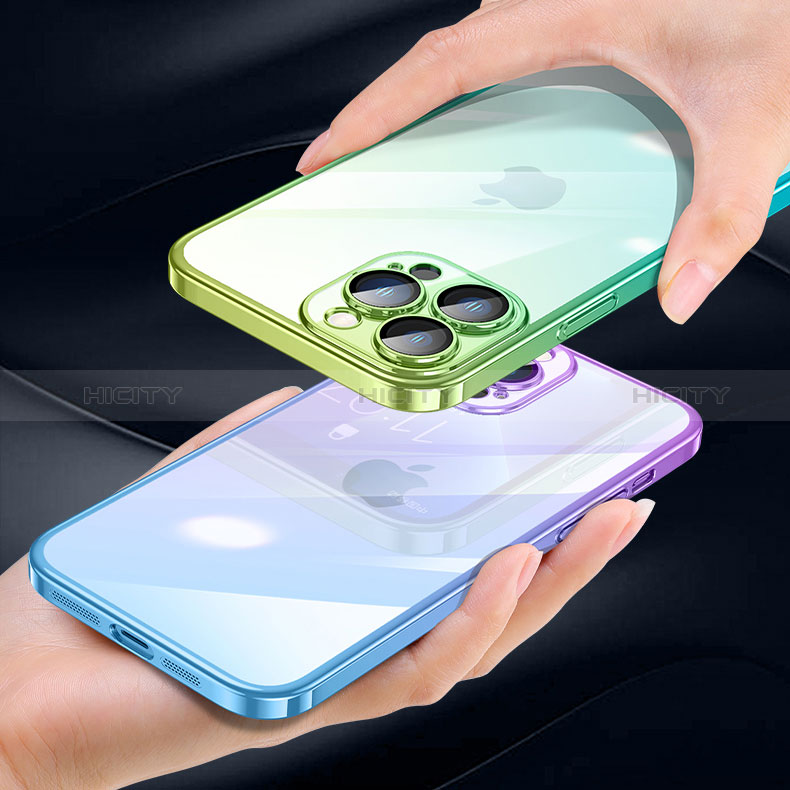 Handyhülle Hülle Crystal Hartschalen Tasche Schutzhülle Farbverlauf QC1 für Apple iPhone 14 Pro groß