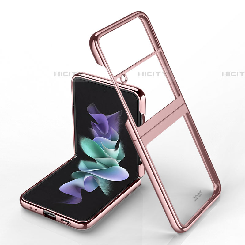 Handyhülle Hülle Crystal Hartschalen Tasche Schutzhülle H02 für Samsung Galaxy Z Flip4 5G Rosegold Plus