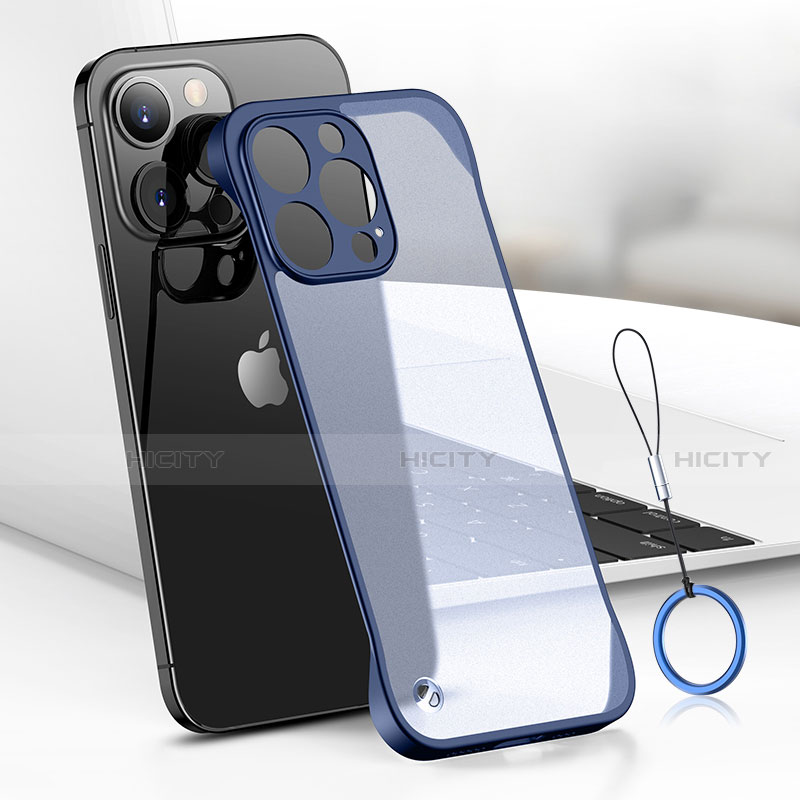 Handyhülle Hülle Crystal Hartschalen Tasche Schutzhülle H03 für Apple iPhone 14 Pro Blau