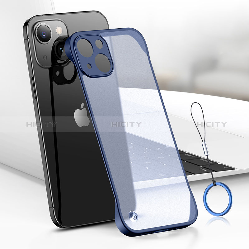 Handyhülle Hülle Crystal Hartschalen Tasche Schutzhülle H03 für Apple iPhone 15 Blau Plus