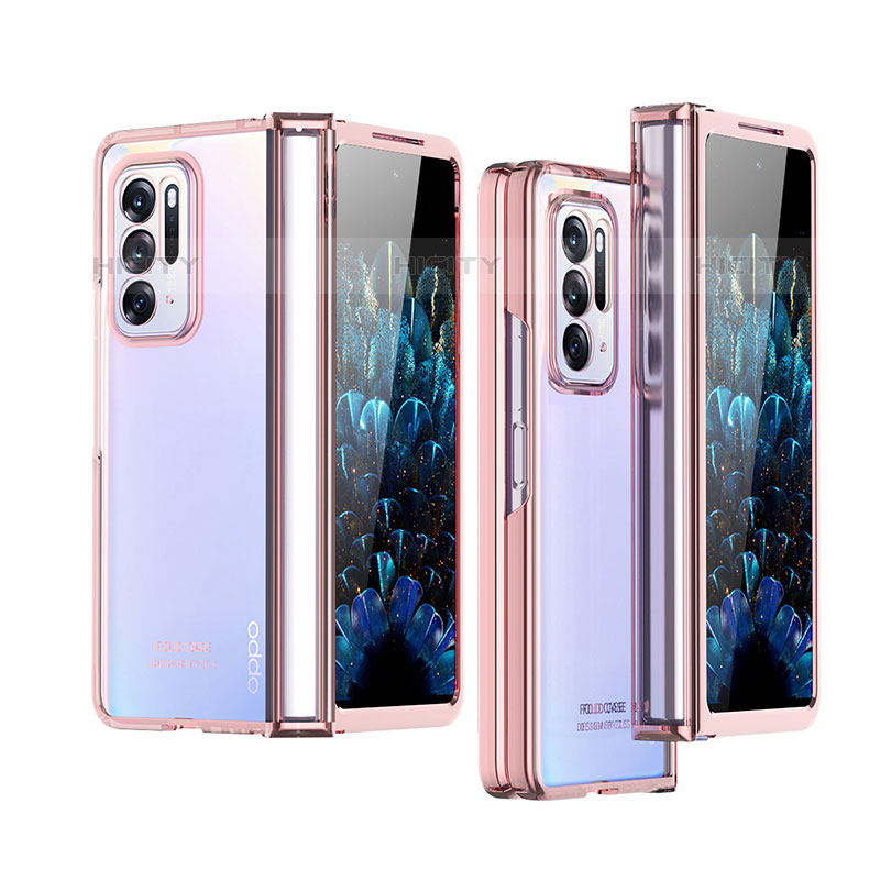 Handyhülle Hülle Crystal Hartschalen Tasche Schutzhülle H03 für Oppo Find N 5G Rosegold