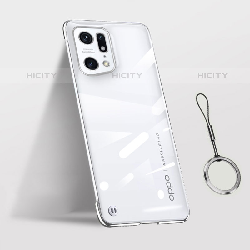 Handyhülle Hülle Crystal Hartschalen Tasche Schutzhülle H03 für Oppo Find X5 Pro 5G Silber Plus