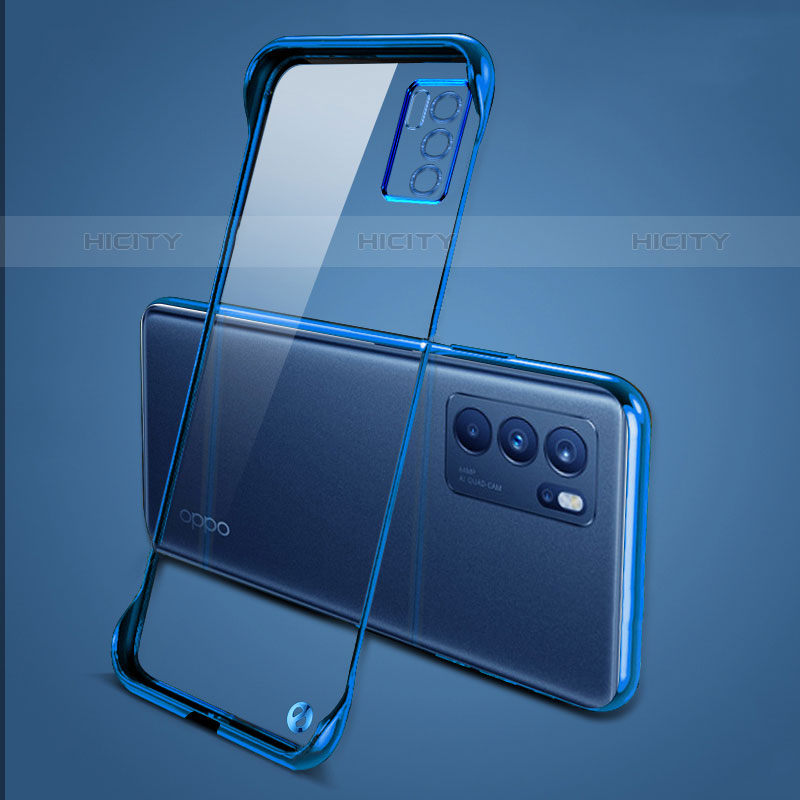 Handyhülle Hülle Crystal Hartschalen Tasche Schutzhülle H04 für Oppo Reno6 5G Blau