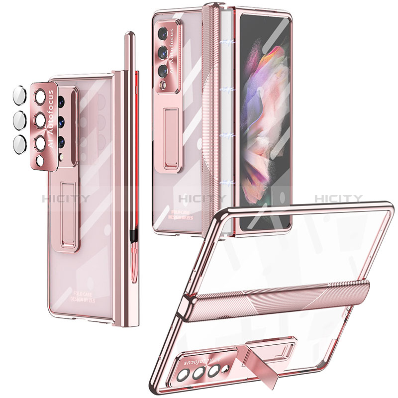 Handyhülle Hülle Crystal Hartschalen Tasche Schutzhülle H05 für Samsung Galaxy Z Fold3 5G Rosegold