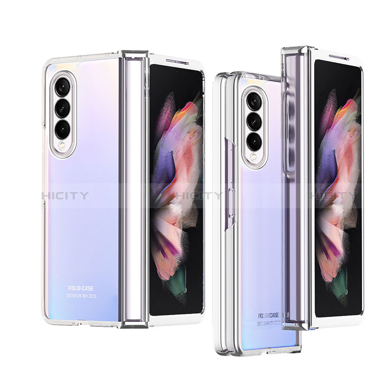 Handyhülle Hülle Crystal Hartschalen Tasche Schutzhülle H06 für Samsung Galaxy Z Fold3 5G Silber