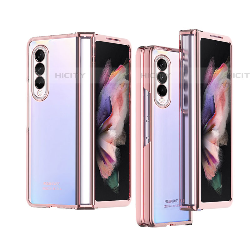 Handyhülle Hülle Crystal Hartschalen Tasche Schutzhülle H06 für Samsung Galaxy Z Fold4 5G Rosegold