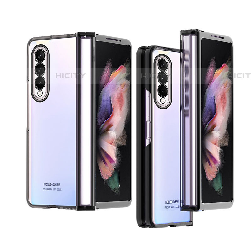 Handyhülle Hülle Crystal Hartschalen Tasche Schutzhülle H06 für Samsung Galaxy Z Fold4 5G Schwarz