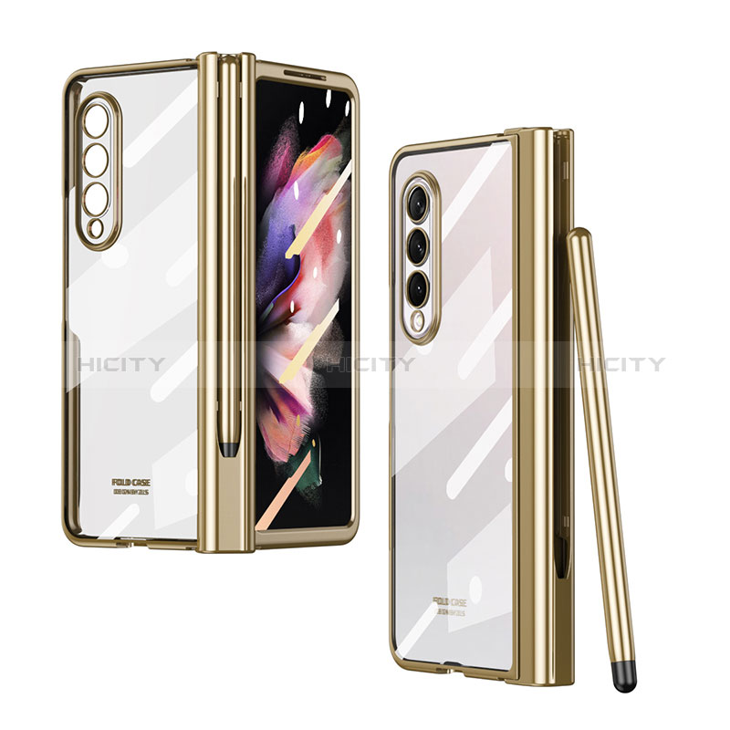 Handyhülle Hülle Crystal Hartschalen Tasche Schutzhülle H07 für Samsung Galaxy Z Fold3 5G Gold Plus