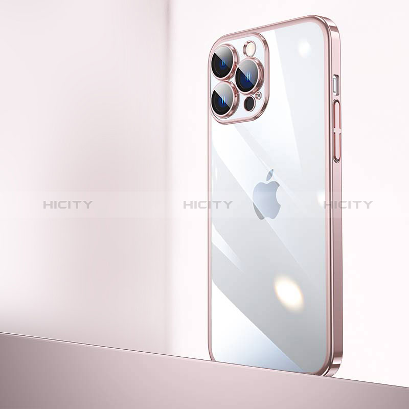 Handyhülle Hülle Crystal Hartschalen Tasche Schutzhülle QC2 für Apple iPhone 15 Pro Max Rosegold Plus