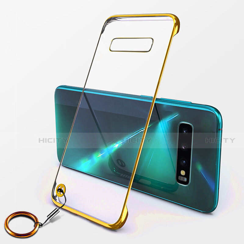 Handyhülle Hülle Crystal Hartschalen Tasche Schutzhülle S02 für Samsung Galaxy S10 Plus Gold Plus