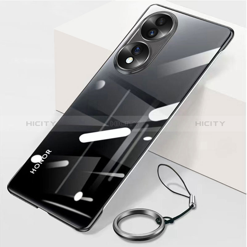 Handyhülle Hülle Crystal Rahmenlos Hartschalen Tasche Schutzhülle für Huawei Honor X7b Schwarz Plus