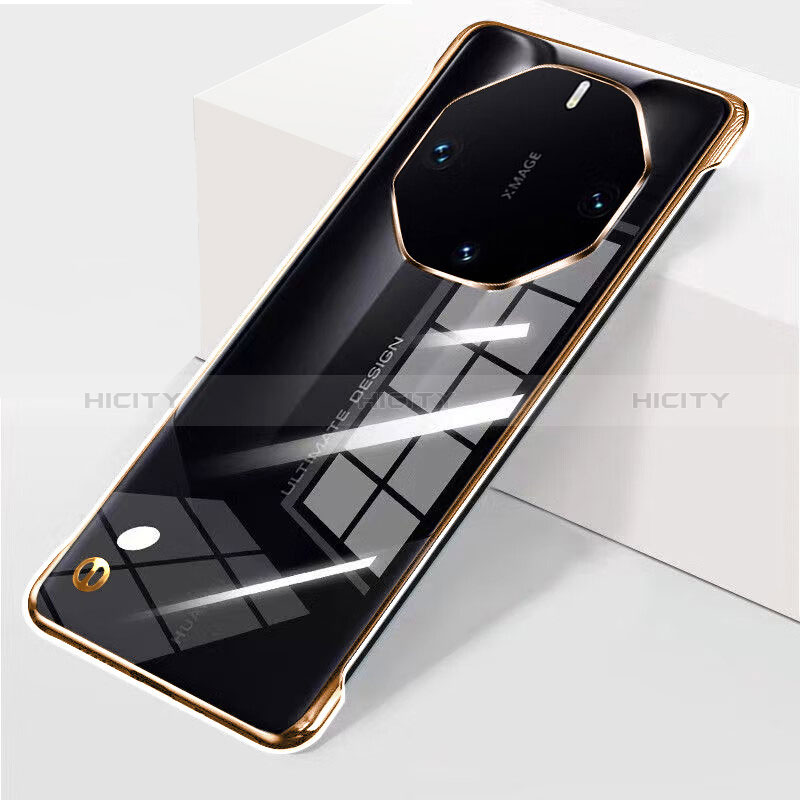 Handyhülle Hülle Crystal Rahmenlos Hartschalen Tasche Schutzhülle für Huawei Mate 60 RS Ultimate Gold